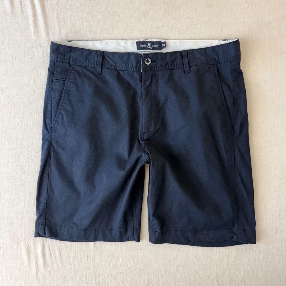 Psycho Bunny Charlie Chino Golf Shorts Mens 34 Navy Blue